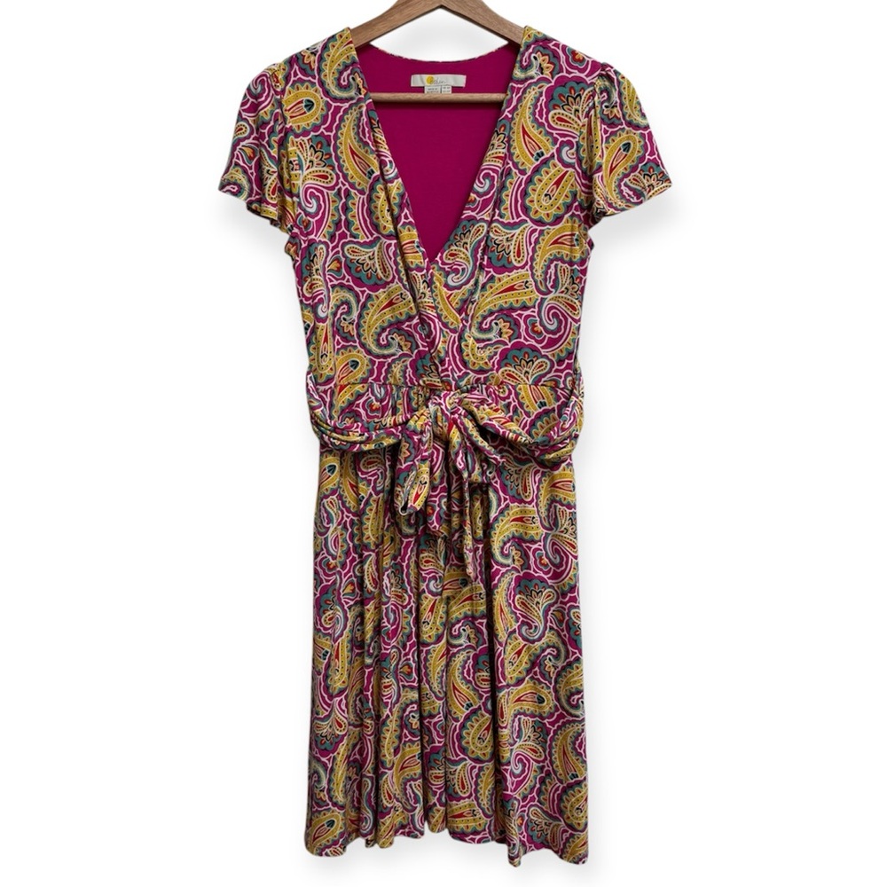 Boden Evangeline Jersey Knit Paisley Dress 4 Petite